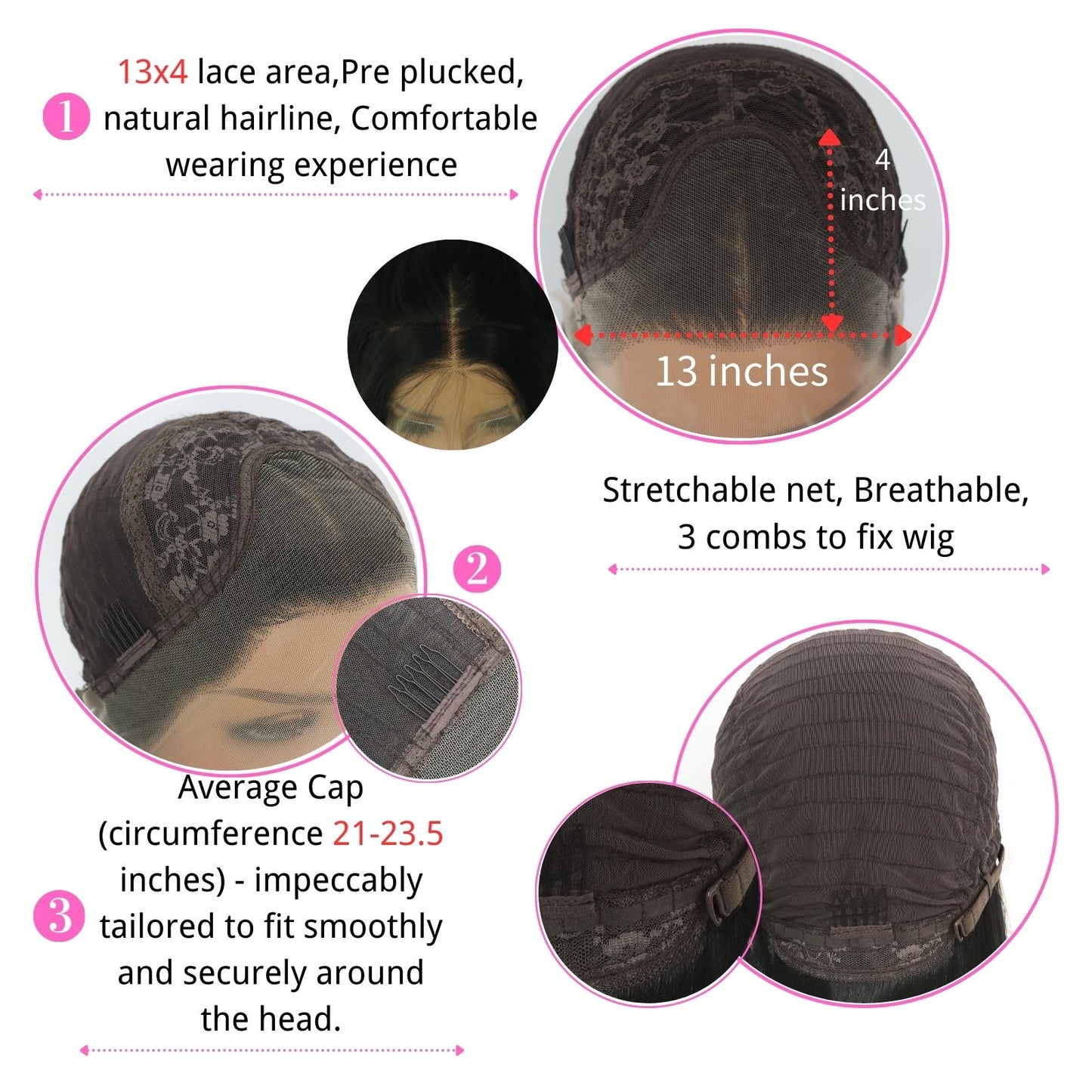 Black Short Wavy Synthetic Lace Front Wig Bob Style 13x4 for Party Everyday Use 14 Inch
