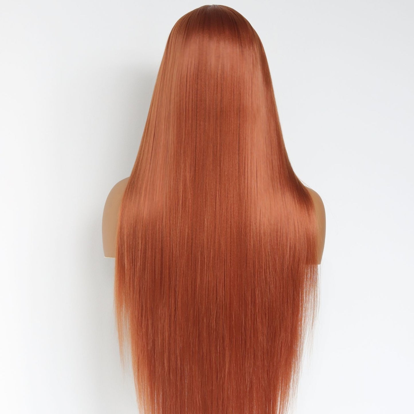 Ginger Orange Straight Synthetic 13x4 Lace Front Wig 32 Inch