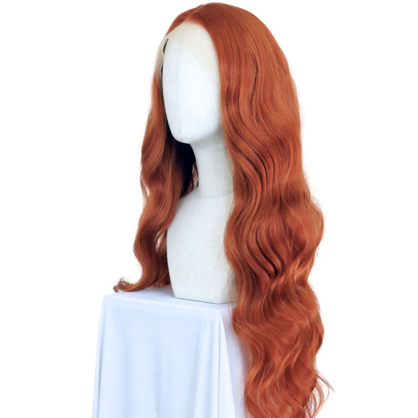 Ginger Orange Body Wave Lace Front Synthetic Wig13x4 for Party Christmas Daily Use 32 Inch