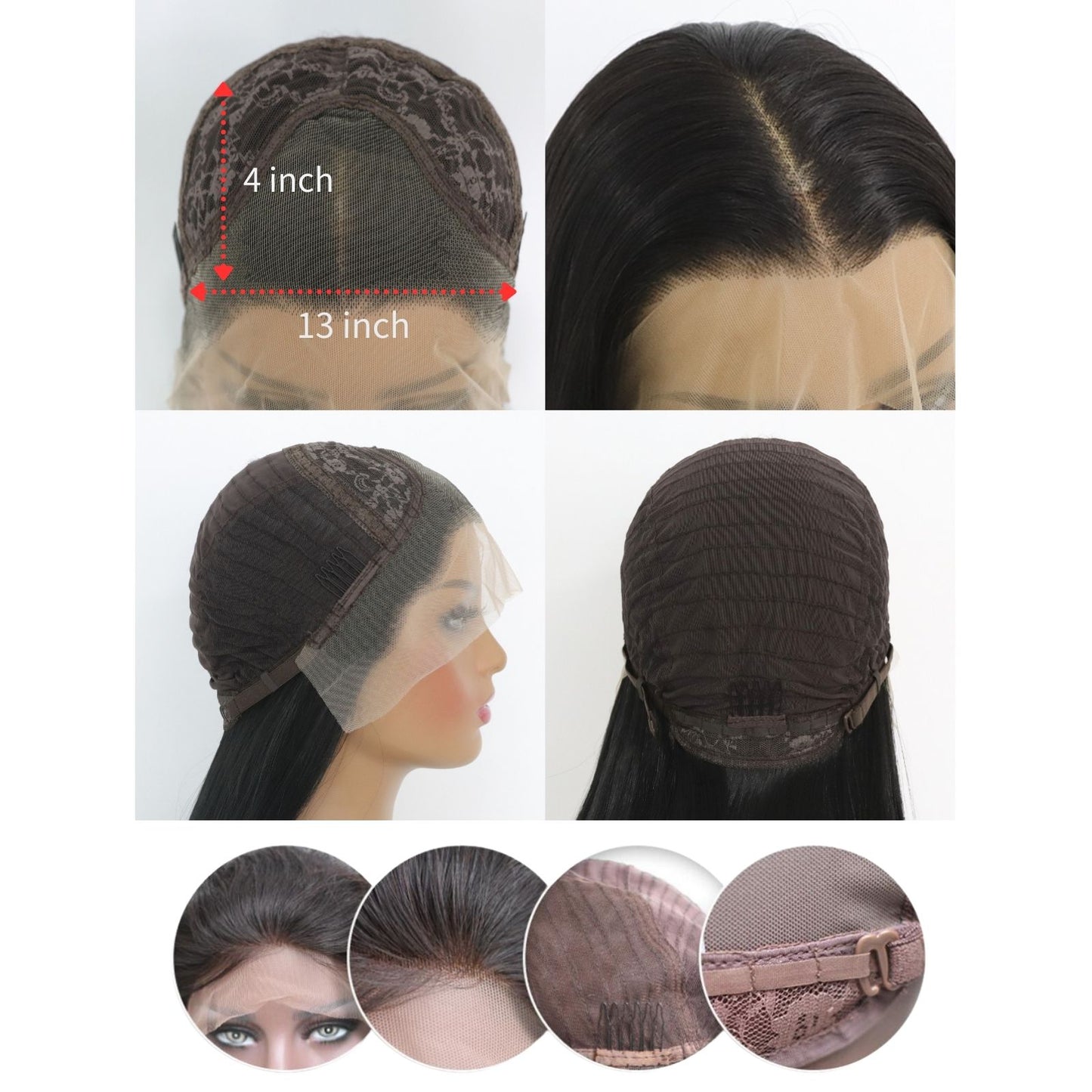 Natural Black Body Wave Synthetic Wig13x4 for Party Christmas Daily Use 32 Inch