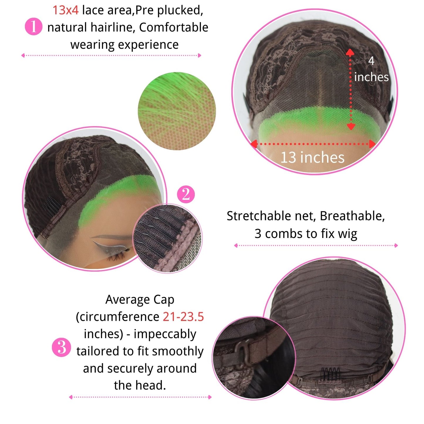 Highlight Green Black Loose Curly Synthetic Lace Front Wig13x4 for Halloween Cosplay Use 32 Inch