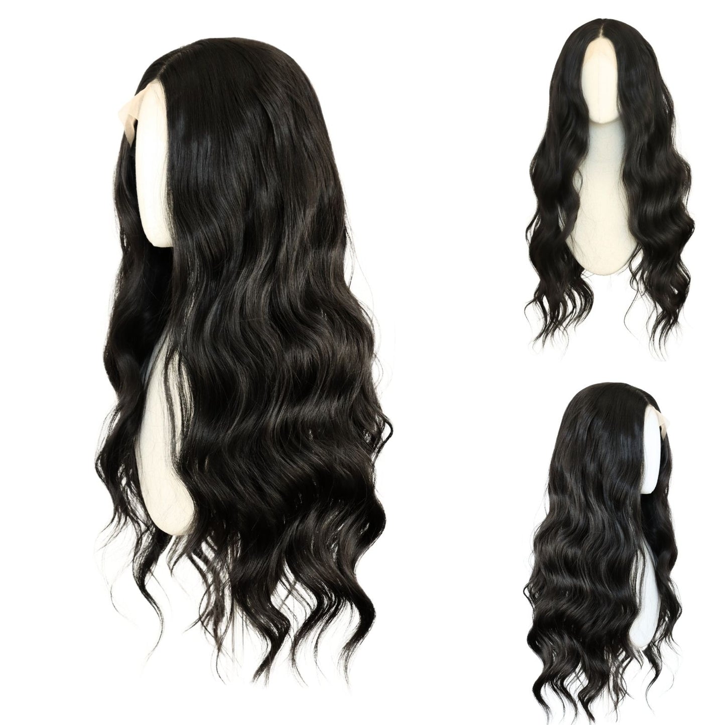 Natural Black Body Wave Synthetic Wig13x4 for Party Christmas Daily Use 32 Inch