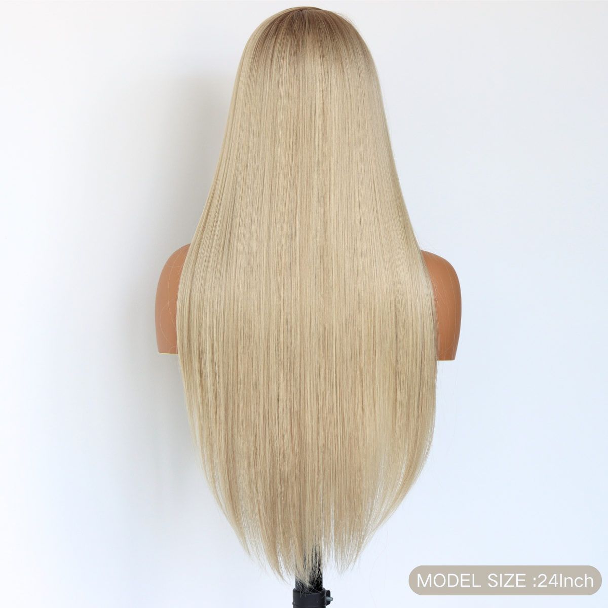 Ombre Blonde 13×4 Lace Front Wigs Ombre Light Blonde Straight Synthetic Wig Glueless Pre Plucked Natural Hairline For White Women Black Women(24Inch)