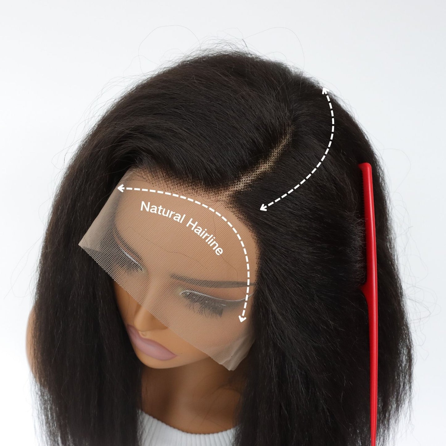 Natural Black Short Yaki Straight Synthetic Wig 13x5X1 for Party Christmas Daily Use 14 Inch