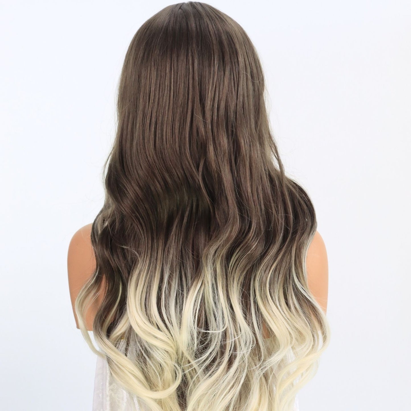 Ombre Blonde Body Wave Synthetic Lace Front Wig Free Part Pre Plucked 13X4 for Women Daily Use 24 Inches Heat Friendly