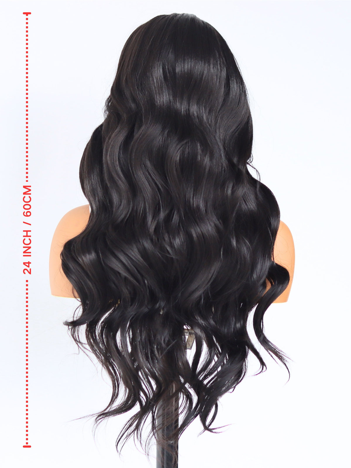 Black Body Wave Headband Wig 24 Inch Heat-Friendly Synthetic Hair Glueless Easy Wear & Go Style for Beginners