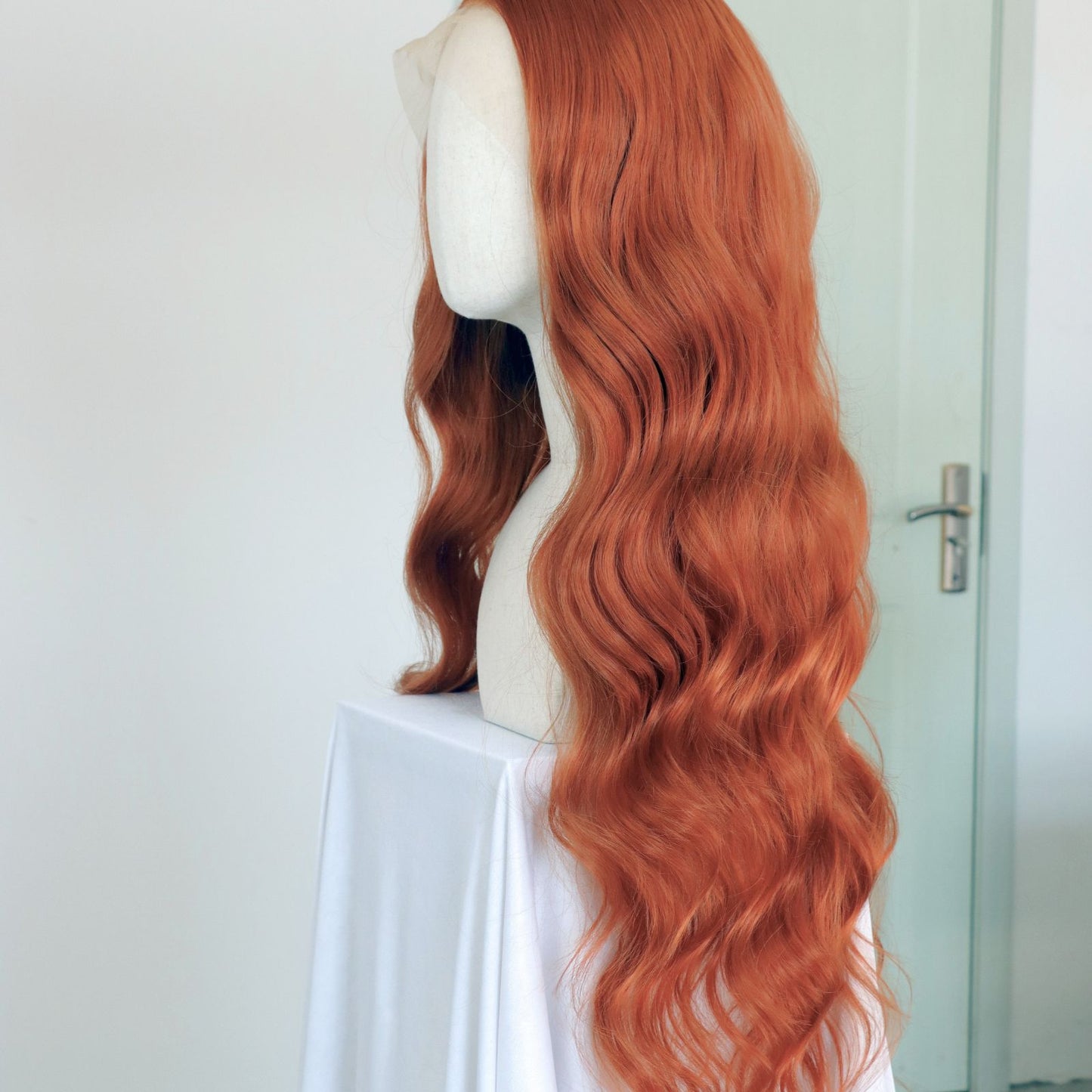 Ginger Orange Body Wave Lace Front Synthetic Wig13x4 for Party Christmas Daily Use 32 Inch