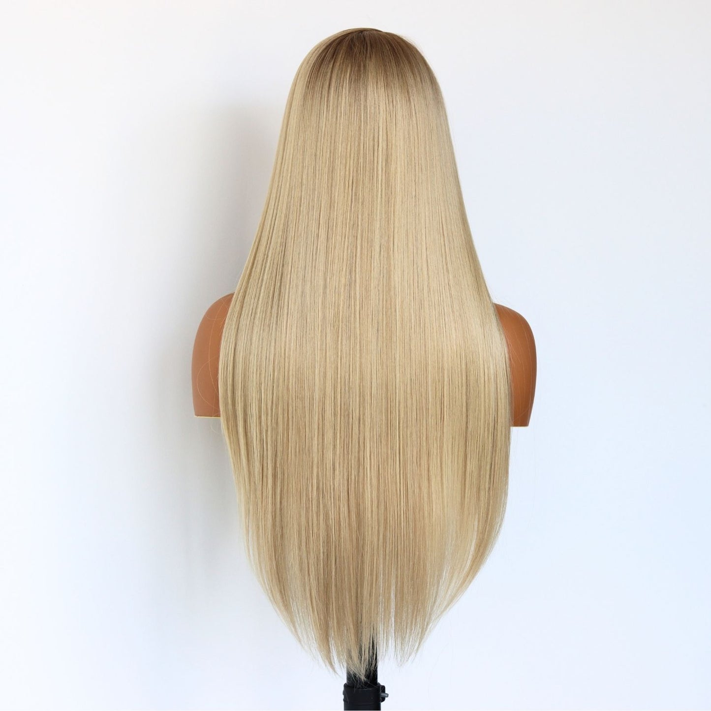 Ombre Blonde Long Straight Synthetic Lace Front Wig 13x4 for Party Daily Use 28 Inch