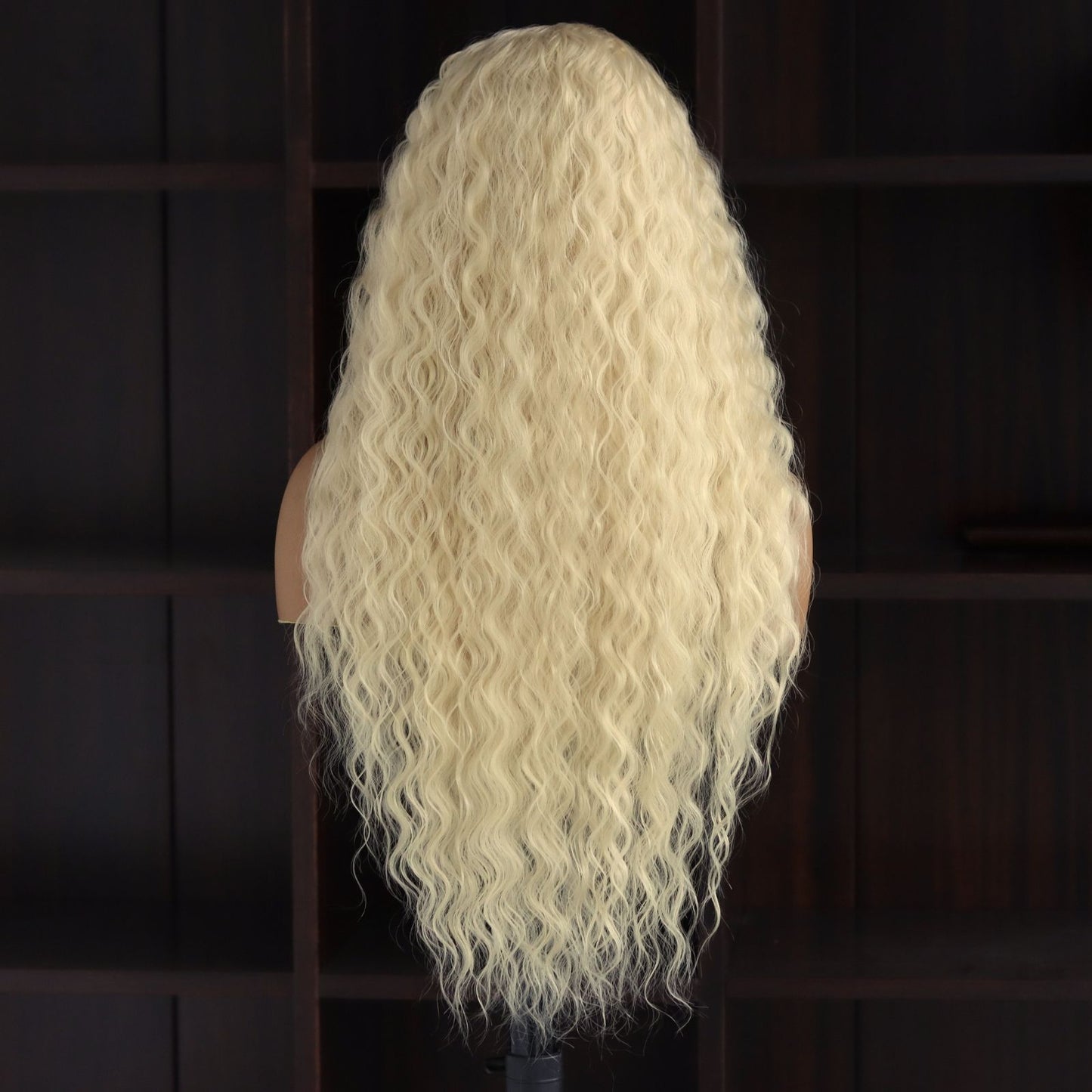 Blonde Long Curly 613# Synthetic Lace Front Wig 13x4 for Party Daily Use 28 Inch