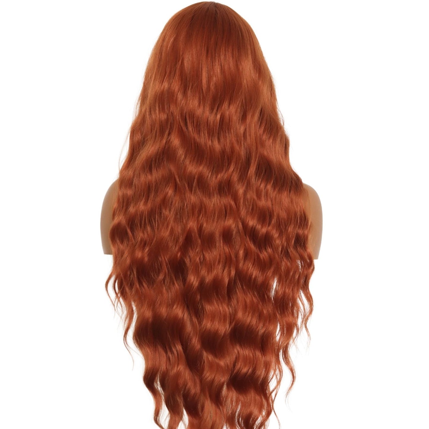 Ginger Orange Body Wave Synthetic Lace Front Wig 13x4 for Cosplay Halloween Use 32 Inch