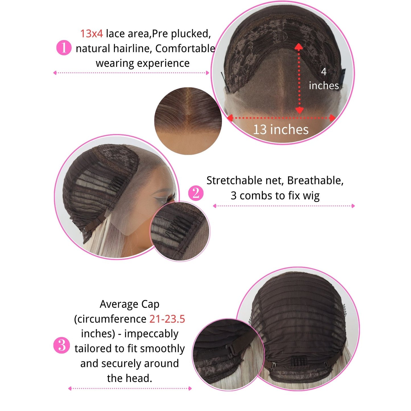 Ombre Blonde Mixed Brown Straight Synthetic Lace Front Wig 13X4 Party Daily Use 26 Inches