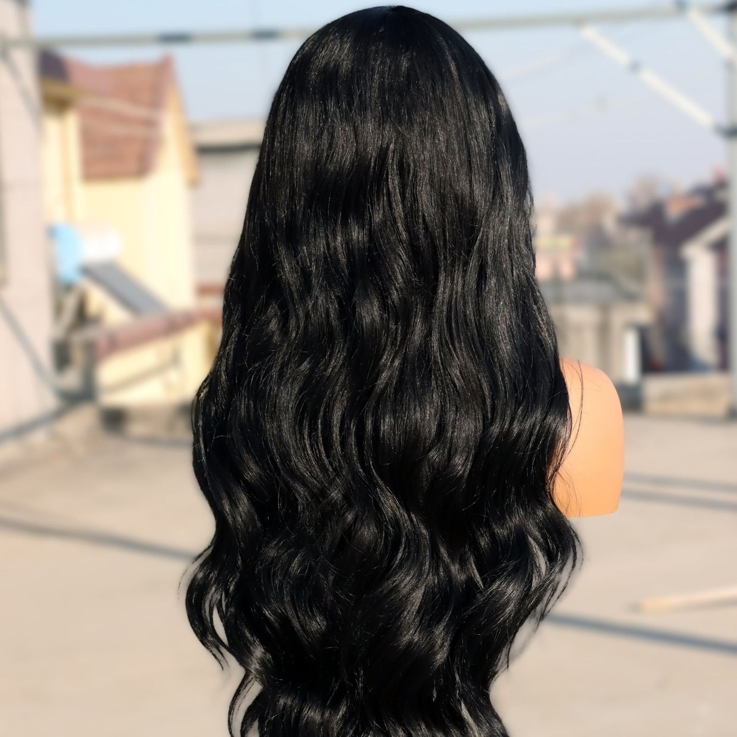 Natural Black Body Wave Synthetic Wig13x4 for Party Christmas Daily Use 32 Inch