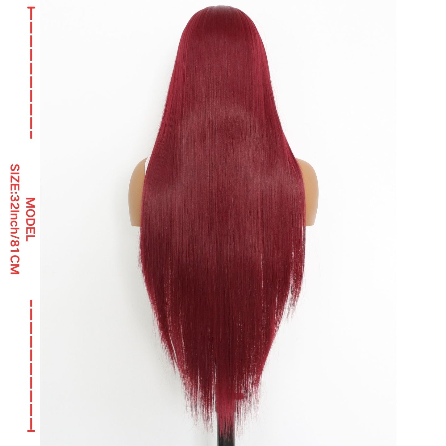 Burgundy Straight Wig 13X4 for Women Christmas Daily Use 32 Inch