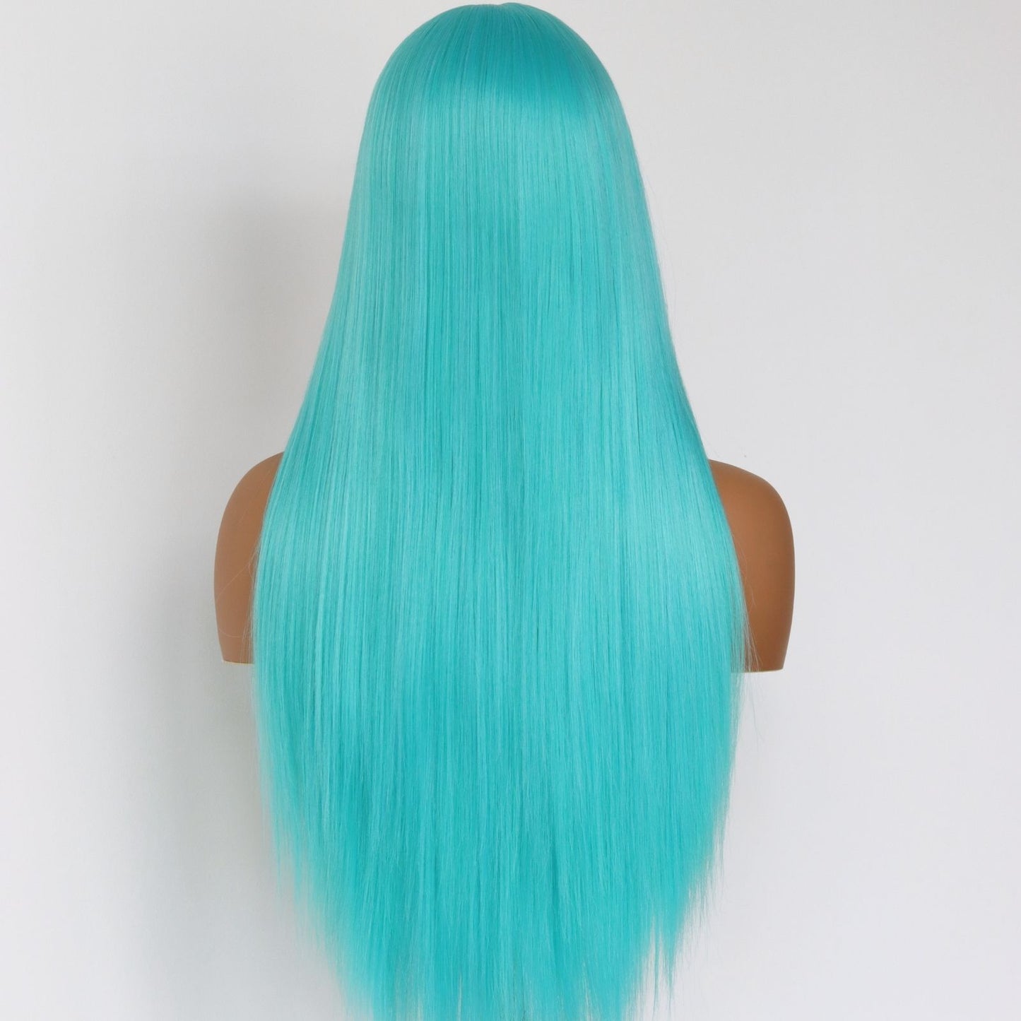 Mint Blue Straight Synthetic Lace Front Wig 13x4 for Party Halloween Use 26 Inches