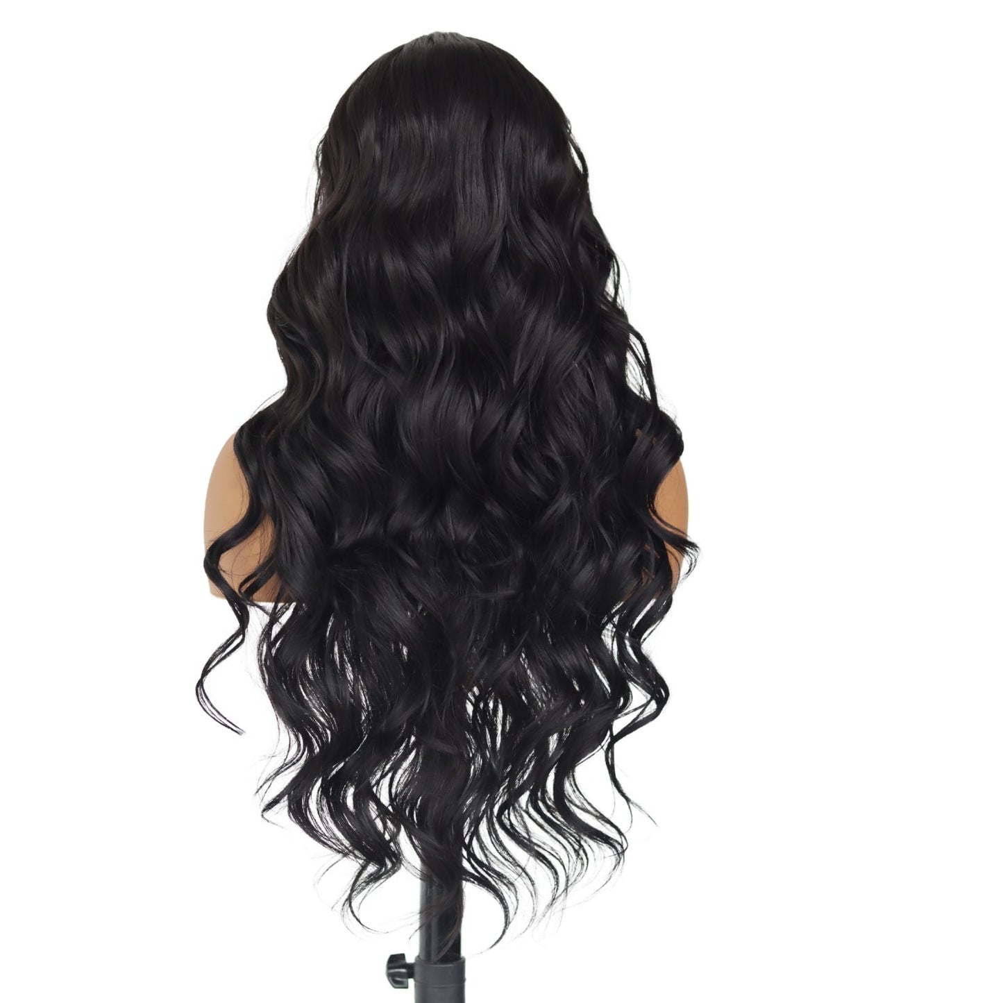 Black Body Wave Synthetic Lace Front Wigs for Holidays Daily Party Use 28 Inch
