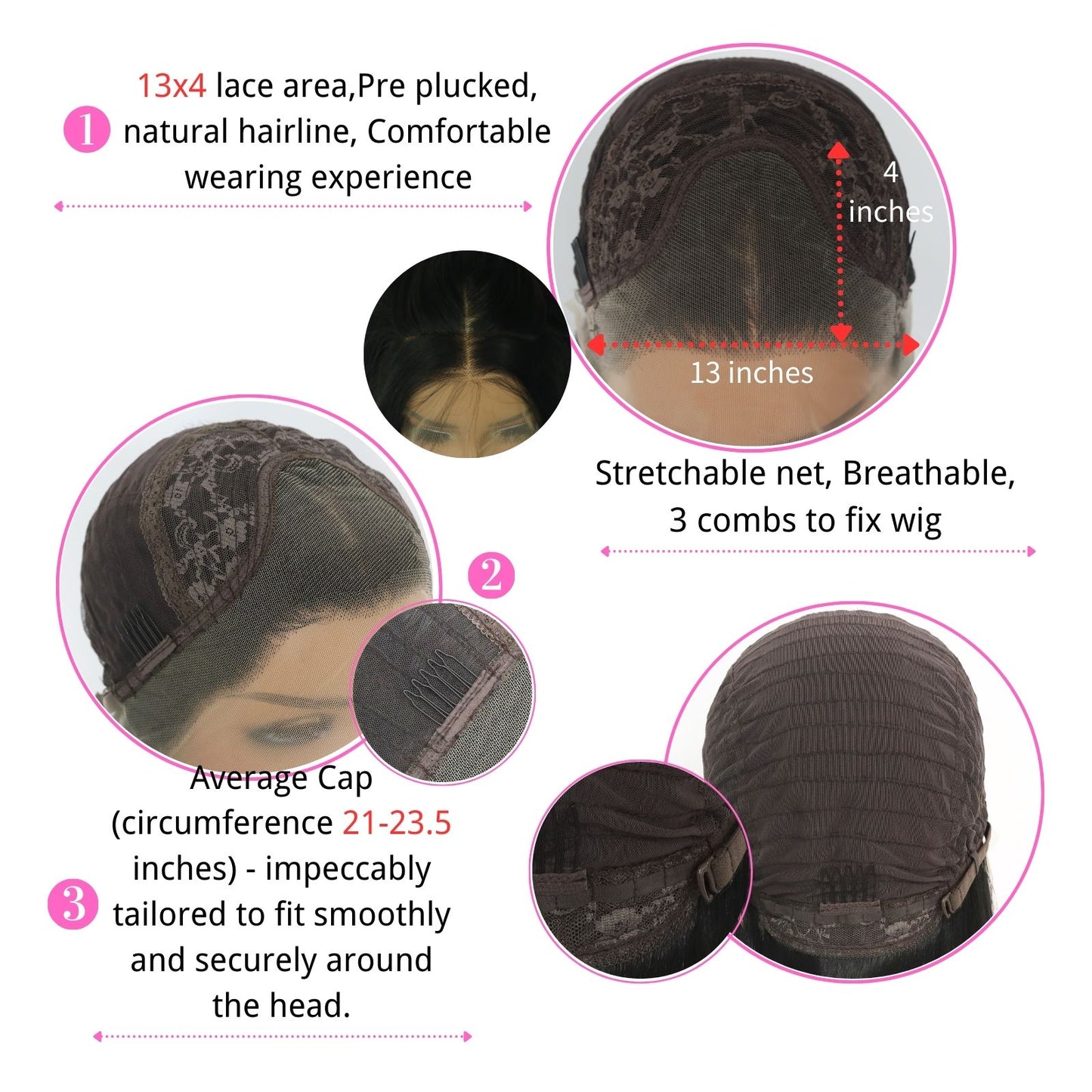 Natural Black Long Water Wave Synthetic Lace Front Wig13x4 for Party Daily Use 32 Inch